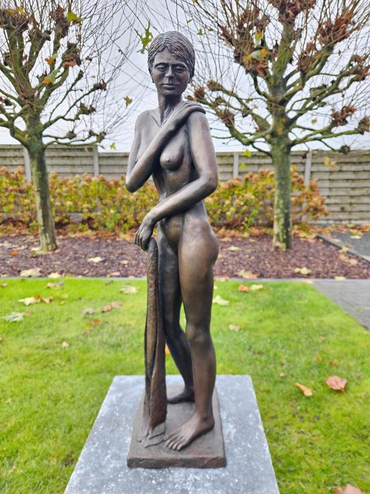 Groot bronzen naakt 93 cm hoog kunstenaar Smessaert koopje!, Antiek en Kunst, Kunst | Beelden en Houtsnijwerken, Ophalen of Verzenden