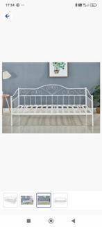 Prachtig wit metalen bed, Ophalen, 90 cm, Eenpersoons, Wit