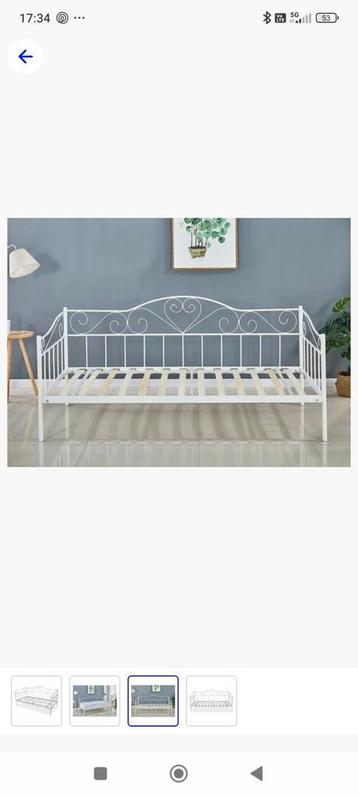 Prachtig wit metalen bed beschikbaar voor biedingen