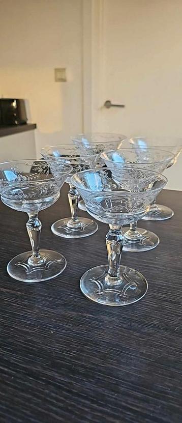 6 kristallen coupes champagne