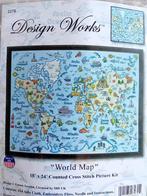 Borduurpakket World Map van Design Works, Hobby en Vrije tijd, Borduren en Borduurmachines, Verzenden, Nieuw, Borduurpakket
