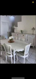 Table et chaises salle à manger 4 à 14 personnes, Comme neuf, Louis XVI, Chêne, Ovale