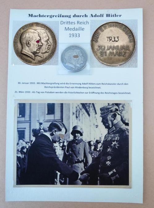 Prise du pouvoir par Hitler, pièce + photos + billet + carte, Collections, Objets militaires | Seconde Guerre mondiale, Envoi