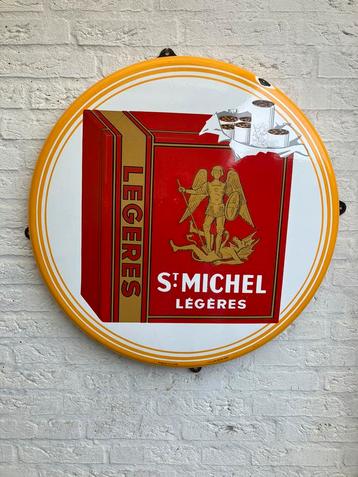 Vintage sigaretten emaille reclamebord St. Michel Lègères beschikbaar voor biedingen