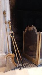 Haardfender 4 luik met toebehoren, Antiek en Kunst, Ophalen