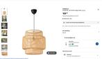 Hanglamp Sinnerlig IKEA bamboe - zeer goede staat 50 cm, Enlèvement ou Envoi, Utilisé, 50 à 75 cm