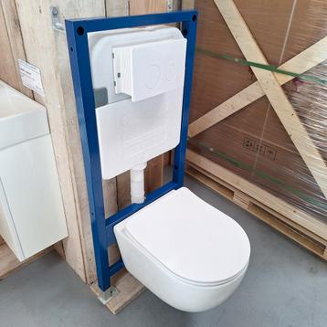 KOOPJE Glans wit toilet compleet reservoir, pot, knop Ravius beschikbaar voor biedingen