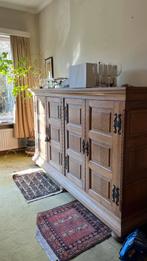 Massief eiken buffetkast, Huis en Inrichting, Kasten | Dressoirs, Ophalen, Gebruikt, Met deur(en), Eikenhout