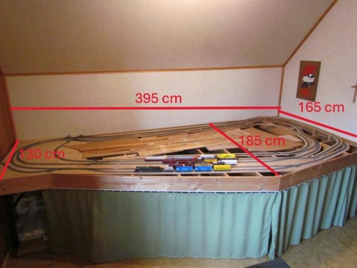 treintafel ho met Fleischmann sporen en wissels, Hobby en Vrije tijd, Modeltreinen | H0, Zo goed als nieuw, Overige typen, Gelijkstroom
