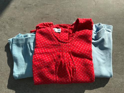 Filou & Friends, rood kleedje blauwe stippen + blauwe T-shir, Kinderen en Baby's, Babykleding | Maat 86, Zo goed als nieuw, Meisje