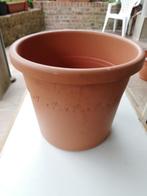 Grote ronde kunststof BLOEMPOT terracotta kleur, Kunststof, Gebruikt, Tuin, Minder dan 40 cm