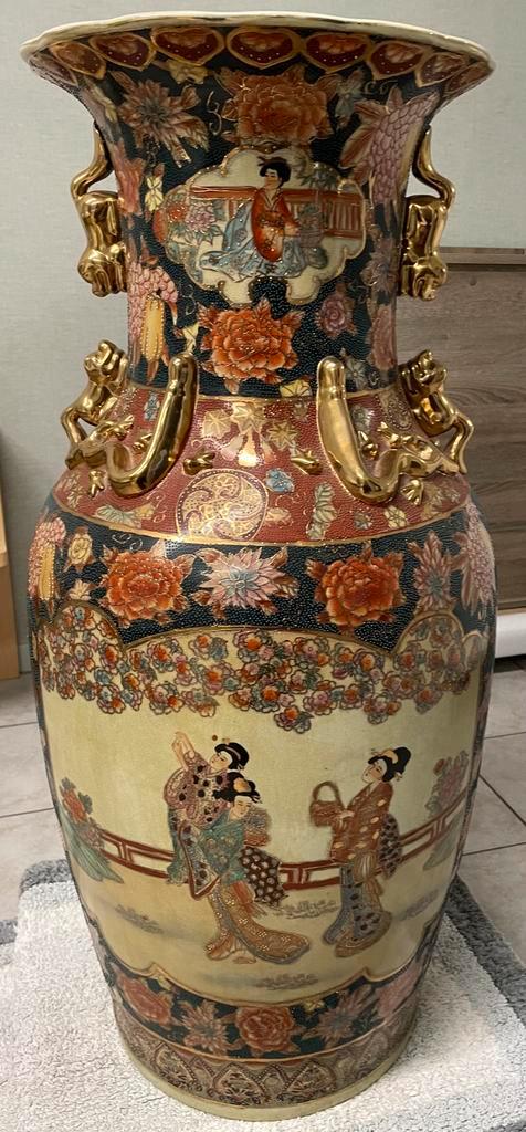 Vintage Chinese vase 93cm/36,6 inch Japanese Satsuma style, Antiek en Kunst, Antiek | Vazen, Ophalen