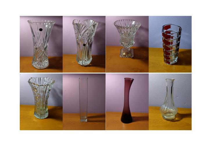 Vintage vaas van kristal en glas uit de jaren 60-70, Antiek en Kunst, Antiek | Vazen, Ophalen