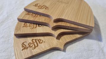 Lot de 12 sous verres en bois LEFFE bar bière spéciale NEUF beschikbaar voor biedingen