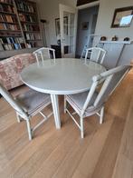 uitschuifbare tafel en 6 stoelen, Huis en Inrichting, Tafels | Eettafels, Ophalen, Gebruikt, Overige materialen, 100 tot 150 cm