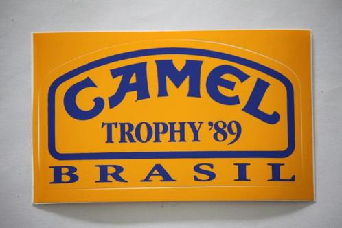Autocollant vintage - Camel Trophy '89 Brasil - Bel état, Collections, Autocollants, Neuf, Marque, Enlèvement ou Envoi