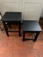 ANTIEKE VINTAGE TAFEL BIJZETTAFEL KRUK ZWART HOUT, Ophalen of Verzenden