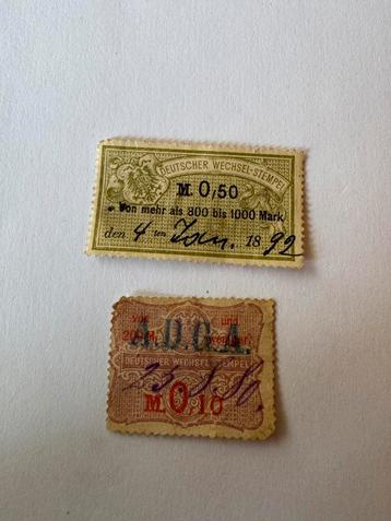 lot 2 timbres fiscaux allemands 1892 (wechsel-stempel), Enlèvement ou Envoi, Empire allemand