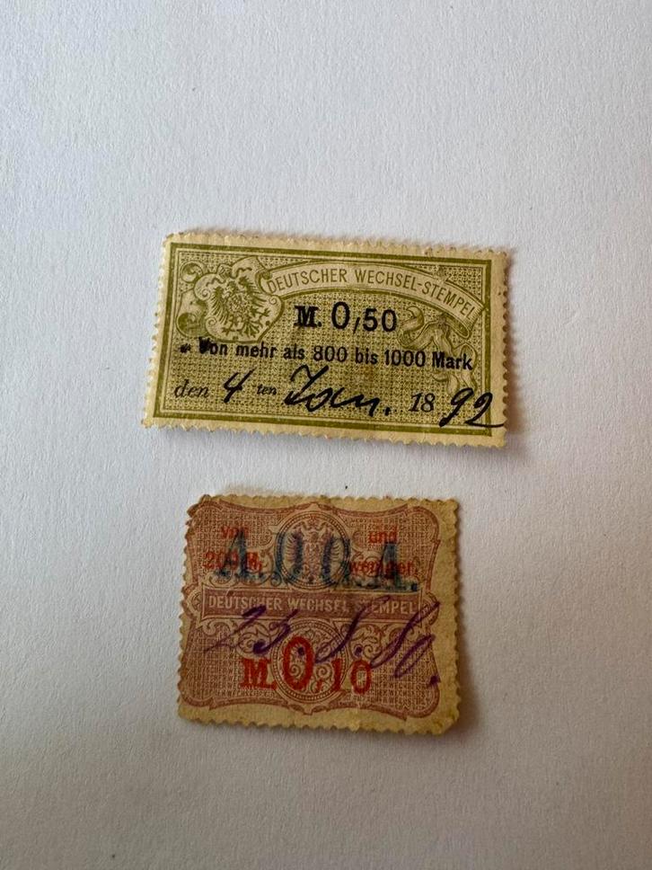 lot 2 Duitse belastingzegels 1892 (wechsel-stempel), Postzegels en Munten, Postzegels | Europa | Duitsland, Duitse Keizerrijk