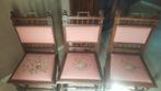 3 stevige antieke mechelse stoelen  met handwerk, Enlèvement