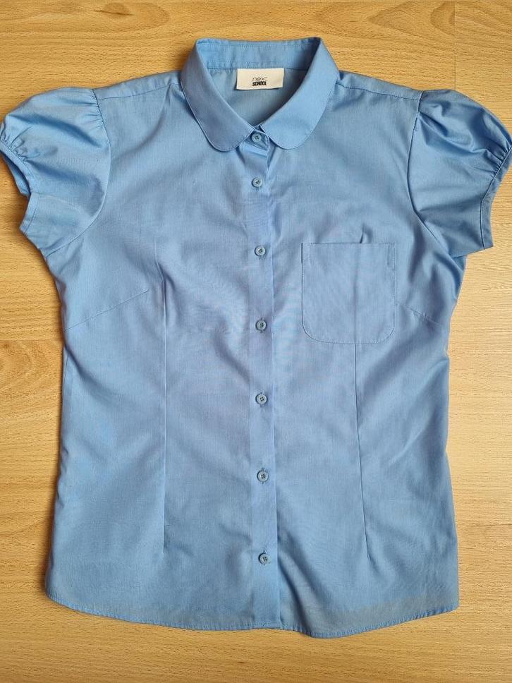 Blauwe bloes korte mouwen - Next - maat 158, Kinderen en Baby's, Kinderkleding | Maat 158, Zo goed als nieuw, Meisje, Shirt of Longsleeve