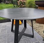 Tafel Basiel Nero Marquina - keramiek, Huis en Inrichting, Tafels | Eettafels, Ophalen, Rond, Zo goed als nieuw, Vijf personen of meer