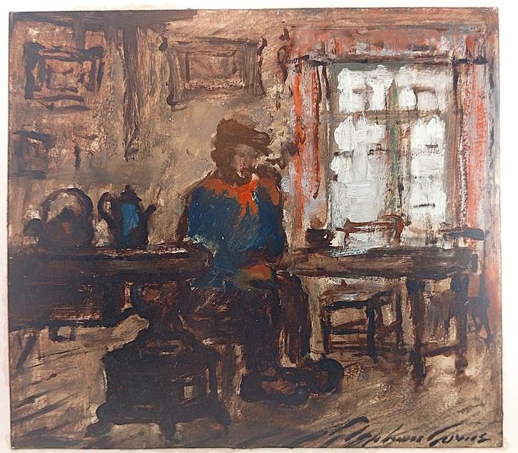 schilderij STEPHAN GORUS, Antiek en Kunst, Kunst | Schilderijen | Klassiek, Ophalen of Verzenden