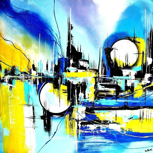 " Abstract World " Acrylschilderij van Larissa Chupakhina, Antiek en Kunst, Kunst | Schilderijen | Abstract, Ophalen of Verzenden