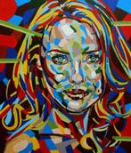 "Zicht" Groot mozaïekportret Schilderij, Antiek en Kunst, Kunst | Schilderijen | Modern, Verzenden