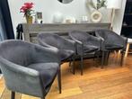 Set van 4 fluwelen designstoelen, antraciet, Ophalen, Grijs, Metaal, Twee