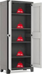 Keter Titan Hoge Kast - 4 Planken - 80x44x182cm – Zwart/Grij, Ophalen of Verzenden, Nieuw