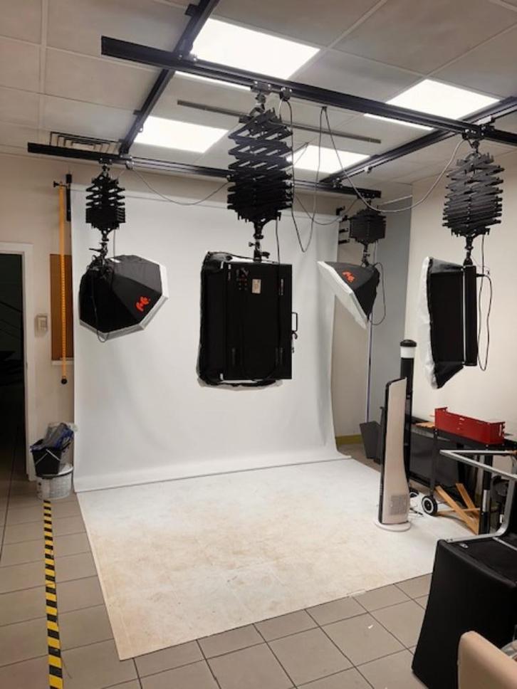 studiolampen inrichting softbox achtergrond railsysteem, Audio, Tv en Foto, Fotografie | Fotostudio en Toebehoren, Zo goed als nieuw