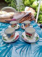 4 tasses a cafe et assiettes Staffordshire (Angleterre), Antiquités & Art, Antiquités | Services (vaisselle) pièces, Enlèvement ou Envoi