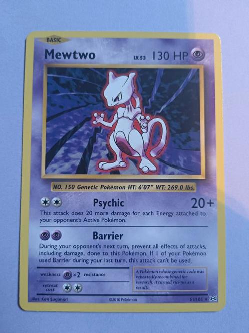 51 Mewtwo - Evolutions - Pokémon, Hobby en Vrije tijd, Verzamelkaartspellen | Pokémon, Zo goed als nieuw, Losse kaart, Ophalen of Verzenden