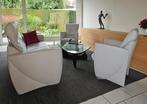 Wit lederen salon Jori Angel: 1 2,5 zit en 2 zeteltjes, Ophalen, 150 tot 200 cm, Rechte bank, Vierpersoons of meer