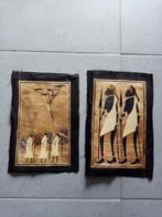 2x Afrikaanse muurdecoratie wanddecoratie handwerk 17/26cm, Antiek en Kunst, Ophalen of Verzenden
