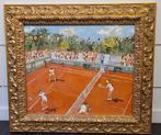 Albert RIGAUX, dubbelspel op Roland Garros, Antiquités & Art, Art | Peinture | Classique, Enlèvement ou Envoi