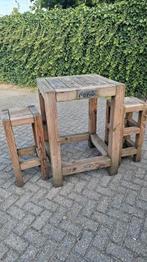 7 horeca steigerhout statafels + krukken sets degelijk hout, Ophalen of Verzenden, Gebruikt, Steigerhout