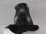 zwarte Halloween hoed - nieuw - spinnenweb, Ophalen of Verzenden, Nieuw, Hoed of Pruik