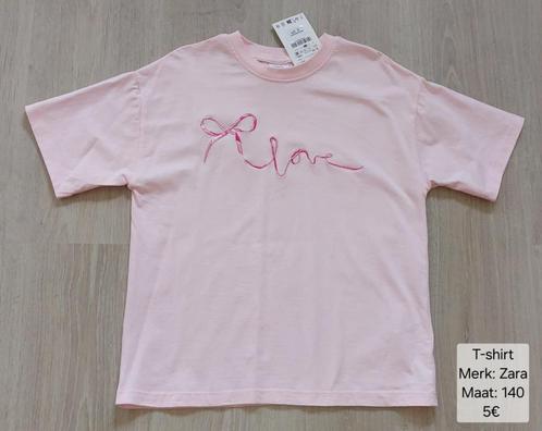 T-shirt meisje: Zara maat 9 - 10 140 (NIEUW + LABEL), Kinderen en Baby's, Kinderkleding | Maat 140, Nieuw, Meisje, Shirt of Longsleeve
