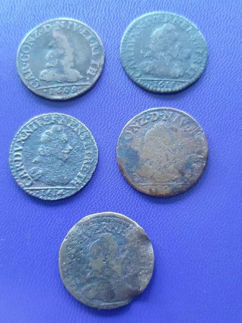 1609-14 Frankrijk Nevers & Rethel 5x 2 liards, Postzegels en Munten, Munten | Europa | Niet-Euromunten, Setje, Frankrijk, Verzenden