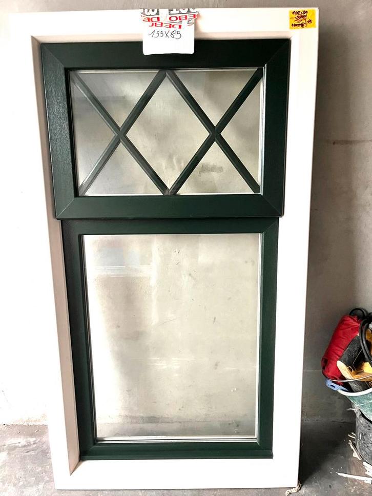 PVC avec double vitrage blanc/vert presbytère, Bricolage & Construction, Châssis & Portes coulissantes, Comme neuf, Enlèvement