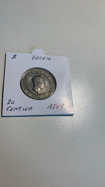 Munt België 20 centimes 1861