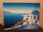 Santorini handgeschilderd canvas, Ophalen, Zo goed als nieuw, Schilderij
