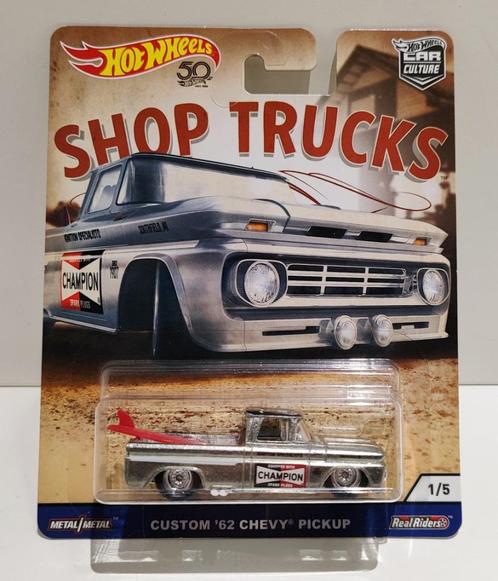 Hot Wheels Custom '62 Chevy Pickup Champion Shop Trucks 2018, Hobby en Vrije tijd, Modelauto's | Overige schalen, Ophalen of Verzenden
