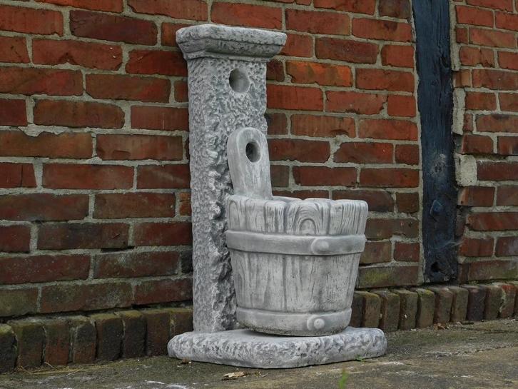 Fontein met Emmer - 80 cm - Steen, Tuin en Terras, Tuinbeelden, Nieuw, Steen, Ophalen of Verzenden
