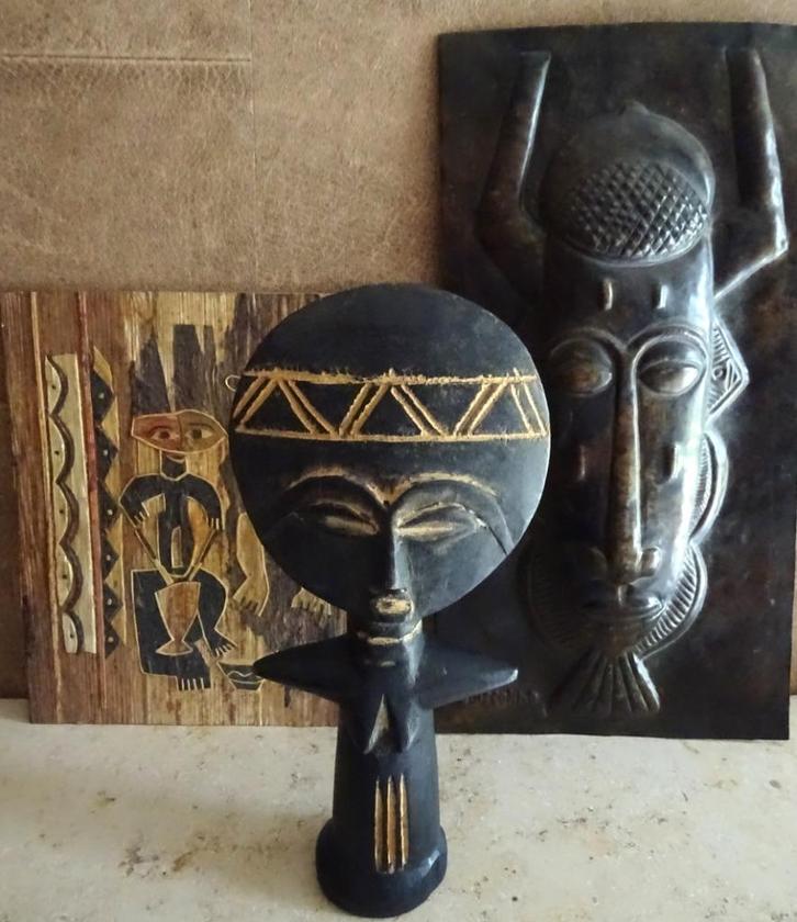 Ghana Ashanti Akua'ba vruchtbaarheidsbeeld, handgesneden, Antiek en Kunst, Kunst | Niet-Westerse kunst, Ophalen of Verzenden