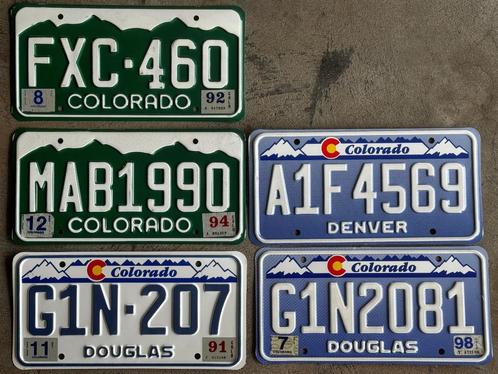 plaque d'immatriculation USA nummerplaat COLORADO X 5, Verzamelen, Automerken, Motoren en Formule 1, Zo goed als nieuw, Auto's