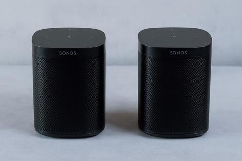 2 x Sonos One met Google Assistent., Audio, Tv en Foto, Luidsprekerboxen, Zo goed als nieuw, Front, Rear of Stereo speakers, Sonos