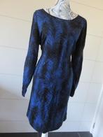 Blauw-zwarte jurk - kleed met motief  - Geisha - XL/42, Geisha, Blauw, Maat 46/48 (XL) of groter, Ophalen of Verzenden